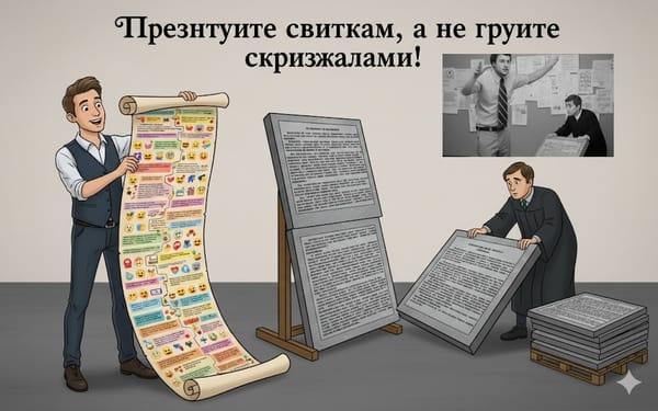 Презентуйте свитками, а не грузите скрижалями!